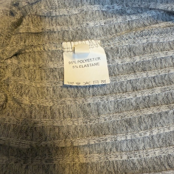 Shein Cream Ribbed Knit  2pc Set V Neck Top Wide Leg Pants Cozy Workwear 2X # - Picture 12 of 16